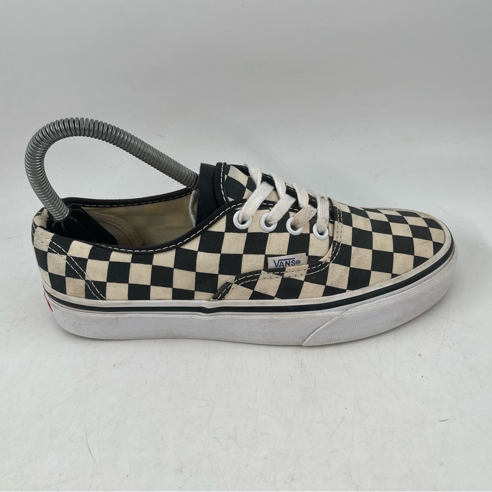 👞 Vans Unisex Off the Wall-SZ 6.5-Black Cream Checkerboard Canvas Low Top Shoes